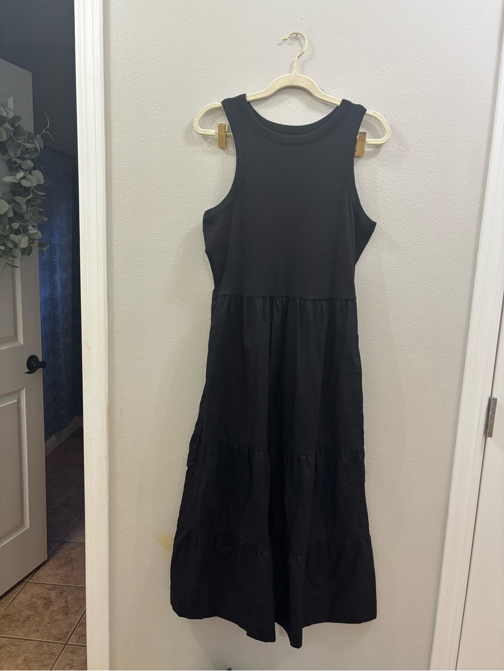 Maurices Black Sleeveless Tiered tank Maxi Dress